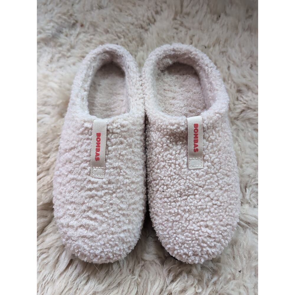 Bombas Sunday Mule Slippers Cream Sherpa Women’s Size 8 Cozy House Shoes